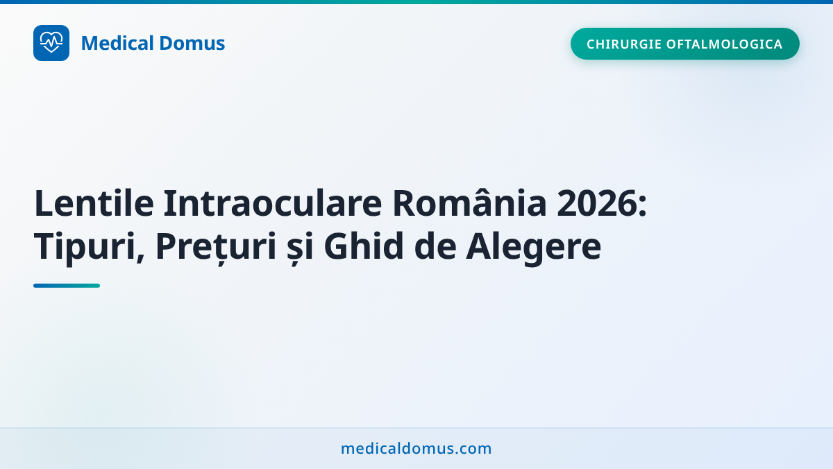 Lentile Intraoculare România 2026: Tipuri, Prețuri și Ghid de Alegere