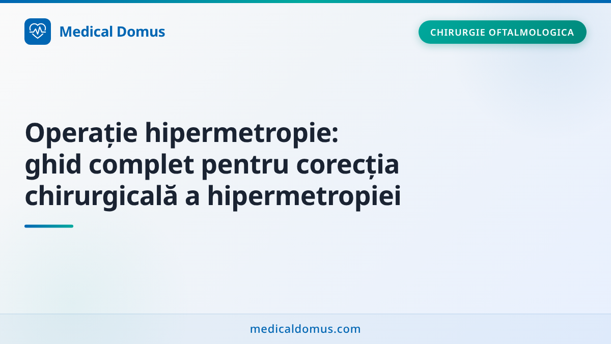 Operație hipermetropie: ghid complet pentru corecția chirurgicală a hipermetropiei
