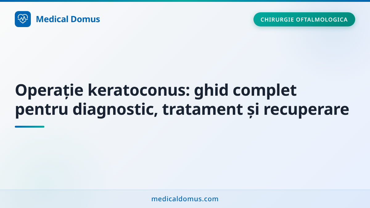 Operație keratoconus: ghid complet pentru diagnostic, tratament și recuperare